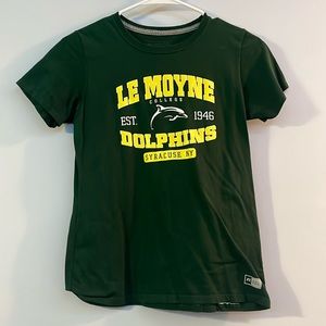 Dark green Le Moyne College shirt
